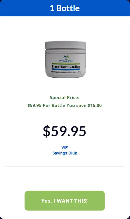 bloodflow guardian 1 bottle price
